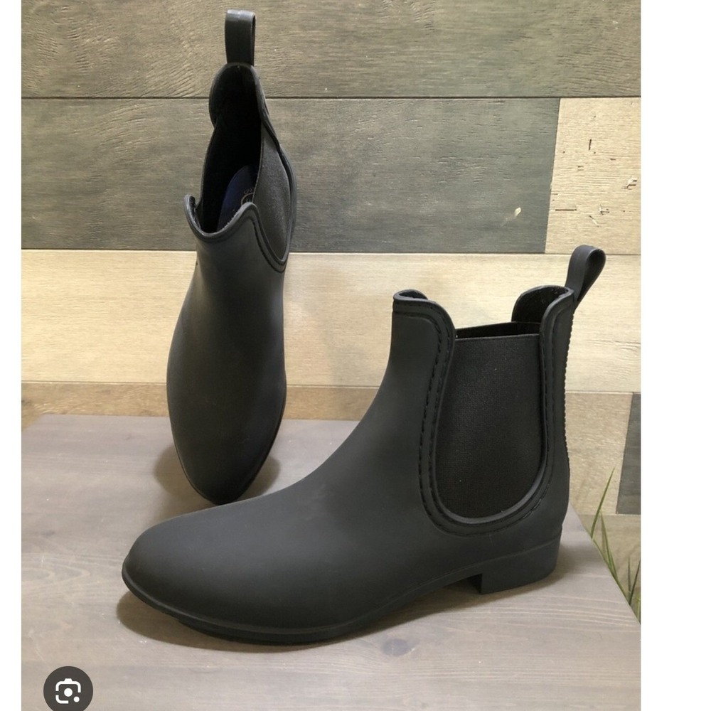 Jeffrey Campbell Women's Forecast 2 Chelsea Rain Boot Black Matte Waterproof- 10